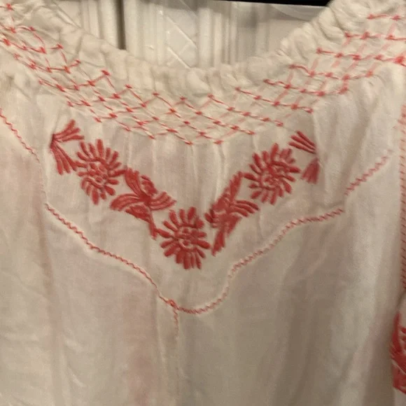 Free People Cream and Red Embroidered Blouse - Picture 8 of 8